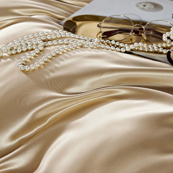 Gold 30 Momme 4PCs Silk Sheet Set - Image 5