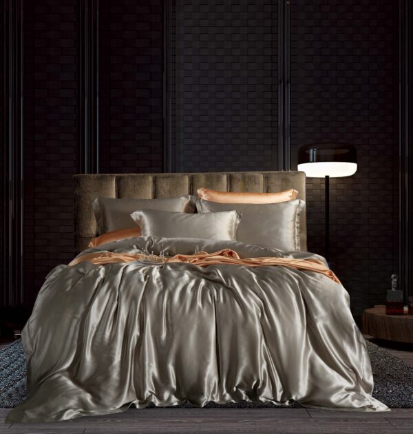 Light gray 16 Momme 4PCs Silk Sheet Set