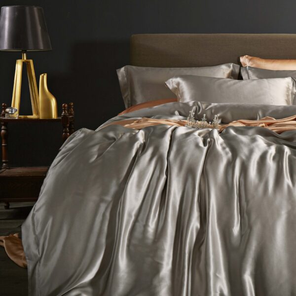 Light gray 16 Momme 4PCs Silk Sheet Set - Image 2