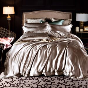 Luxury Dark Gold 25 Momme 4PCs Silk Sheet Set