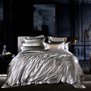 Silver Gray 25 Momme 4PCs Silk Sheet Set