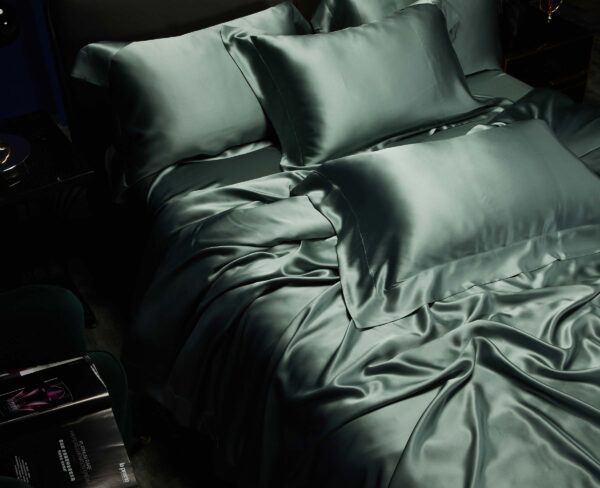 Matcha Green 25 Momme 4PCs Silk Sheet Set - Image 3