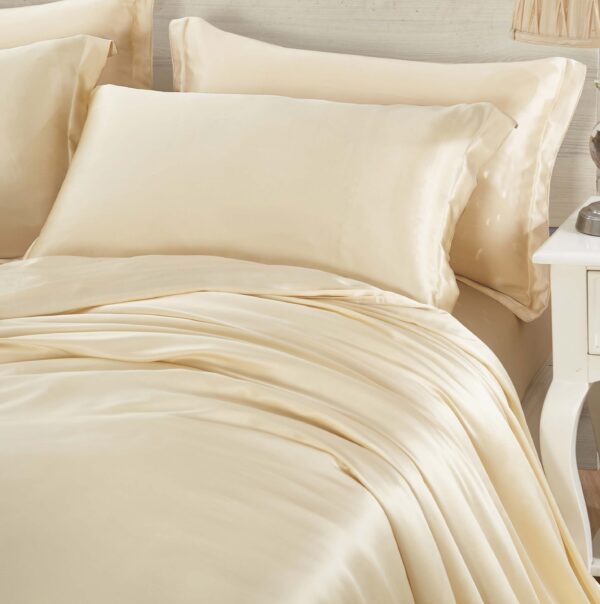 Gold 16 Momme 4PCs Silk Sheet Set - Image 4