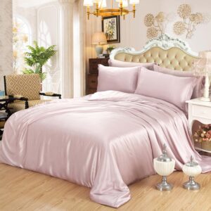 Pinkish purple 16 Momme 4PCs Silk Sheet Set