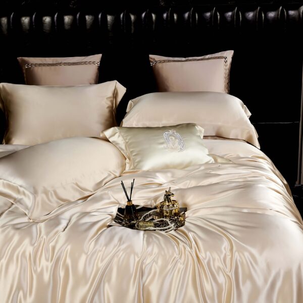 Sand 30 Momme 4PCs Silk Sheet Set - Image 4