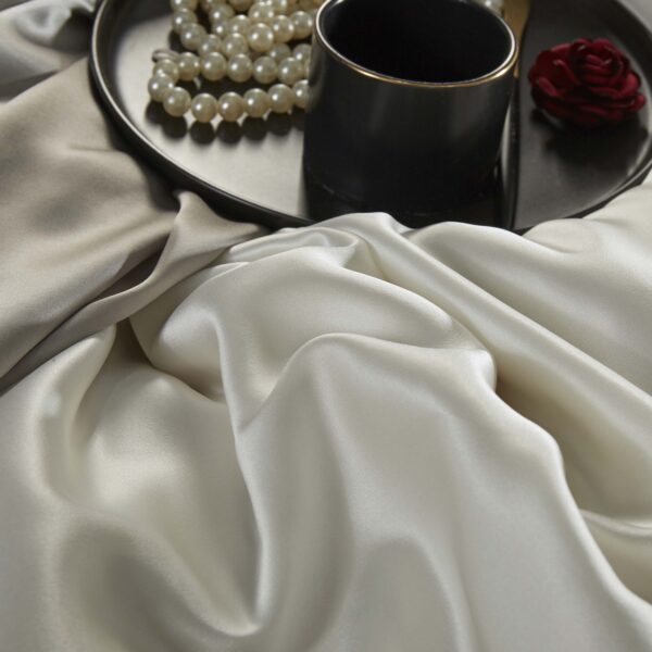 Pearl White  30 Momme 4PCs Silk Sheet Set - Image 4