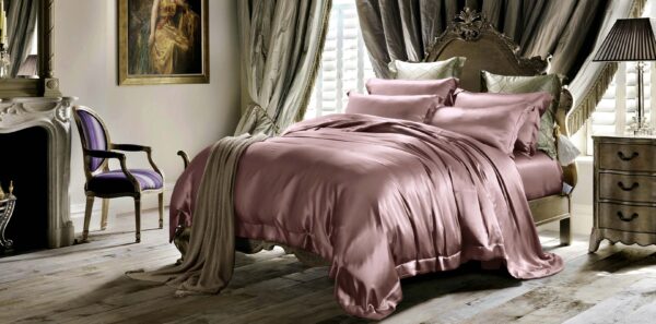 Rose Gold 25 Momme 4PCs Silk Sheet Set - Image 4