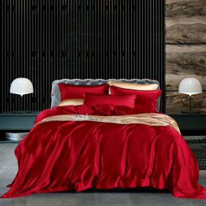 Rich Burgundy 25 Momme 4PCs Silk Sheet Set