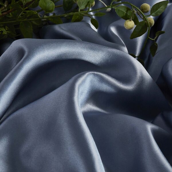 Haze Blue 25 Momme 4PCs Silk Sheet Set - Image 4