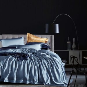 Haze Blue 25 Momme 4PCs Silk Sheet Set