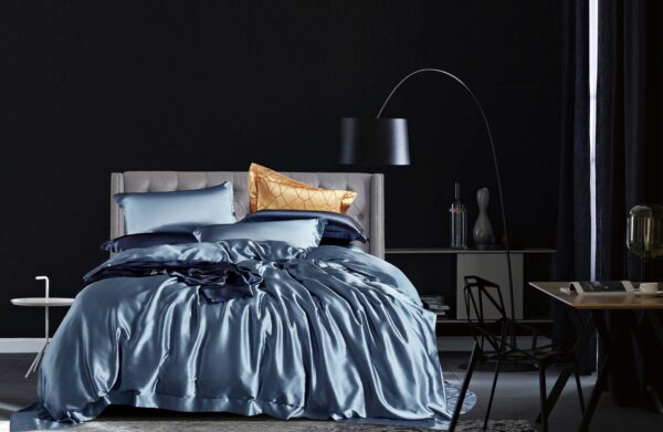 Haze Blue 25 Momme 4PCs Silk Sheet Set